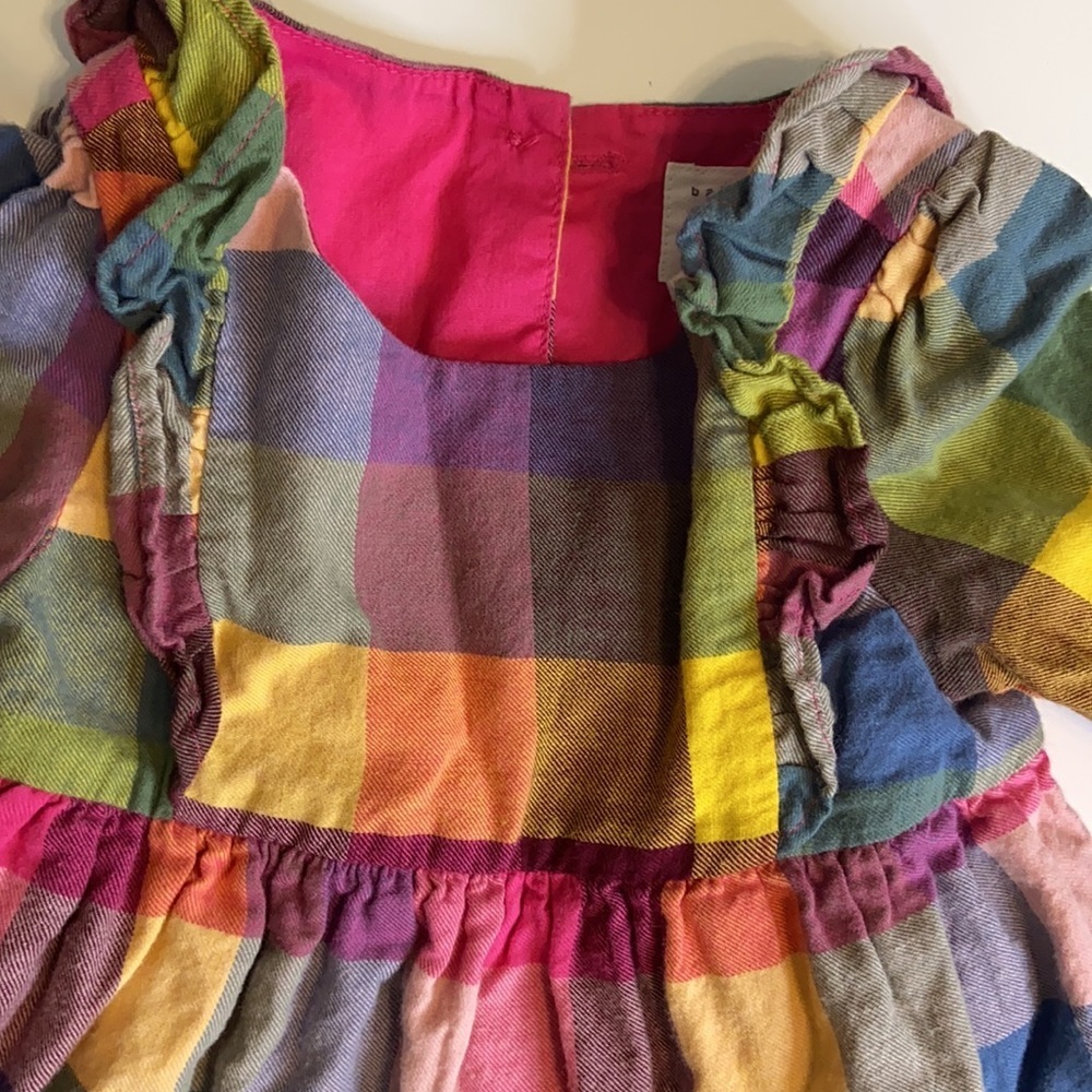 Baby Gap Long Sleeve Multi Color Plaid Dress - Picture 5 of 10